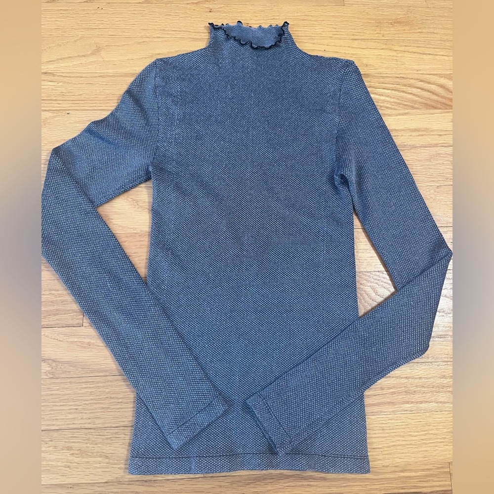 Intimately Free People Grey Black Trim Long Sleeve Top PJ or Layering Tagless